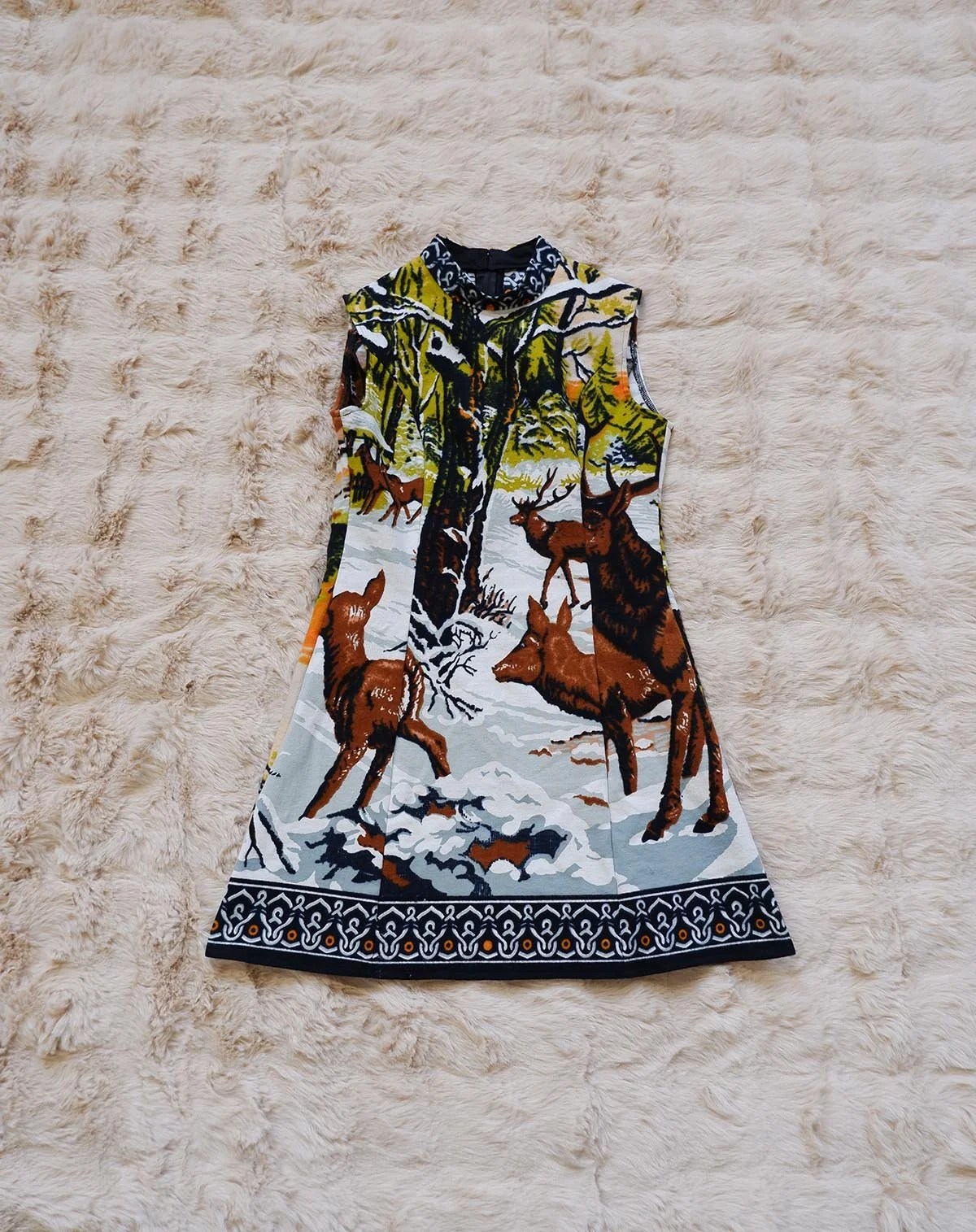 Winter Deer Tapestry Dress / 33" Bust