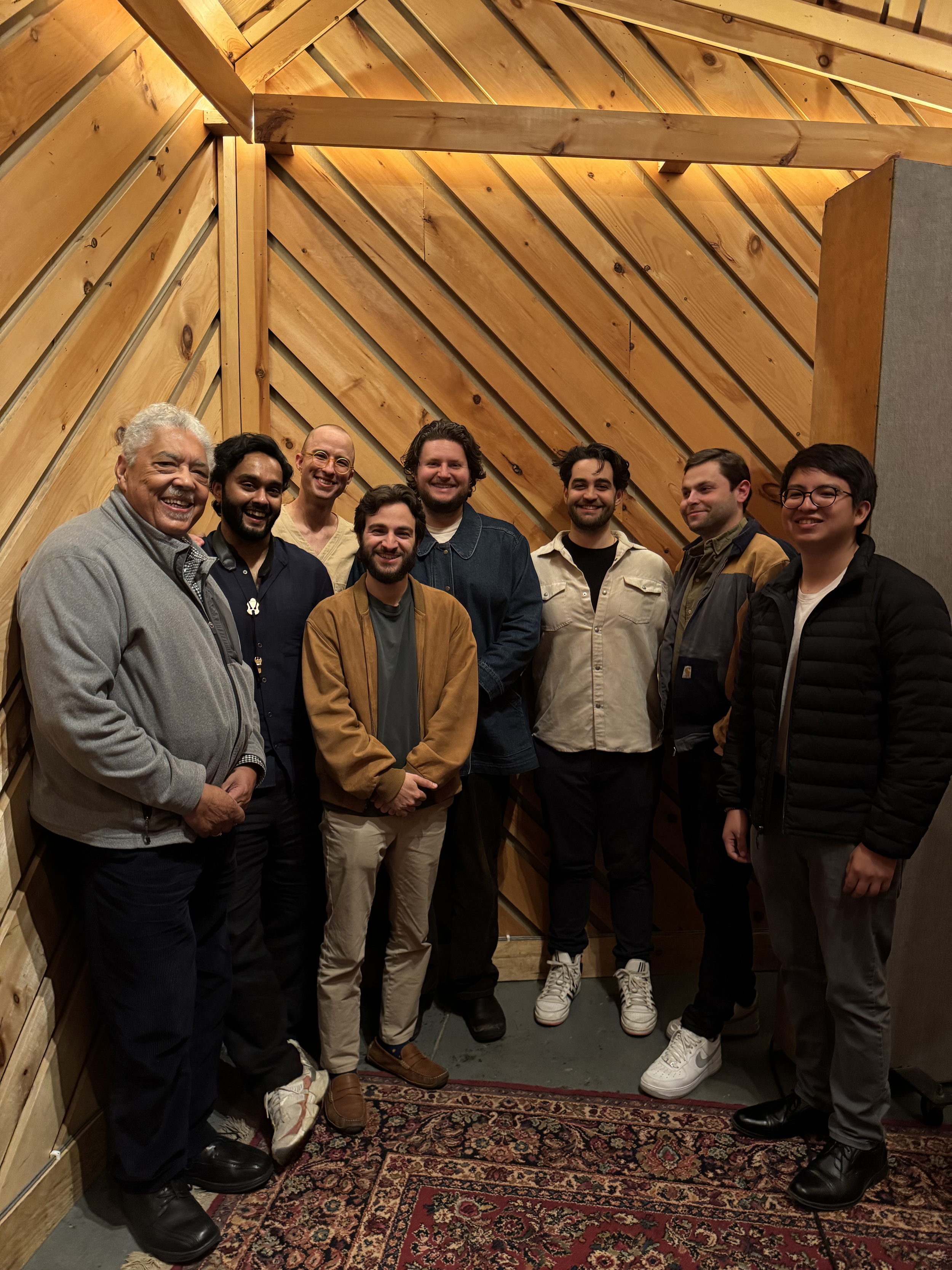 Photo taken of the Alex Laurenzi Sextet after recording The Water Lilies, along with producer Rufus Reid and associate Rodrigo Romero.