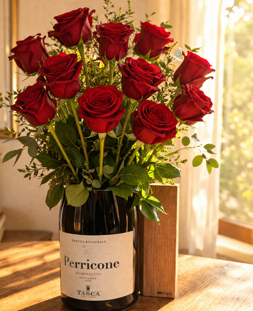 Champagnefles bloemenvaas