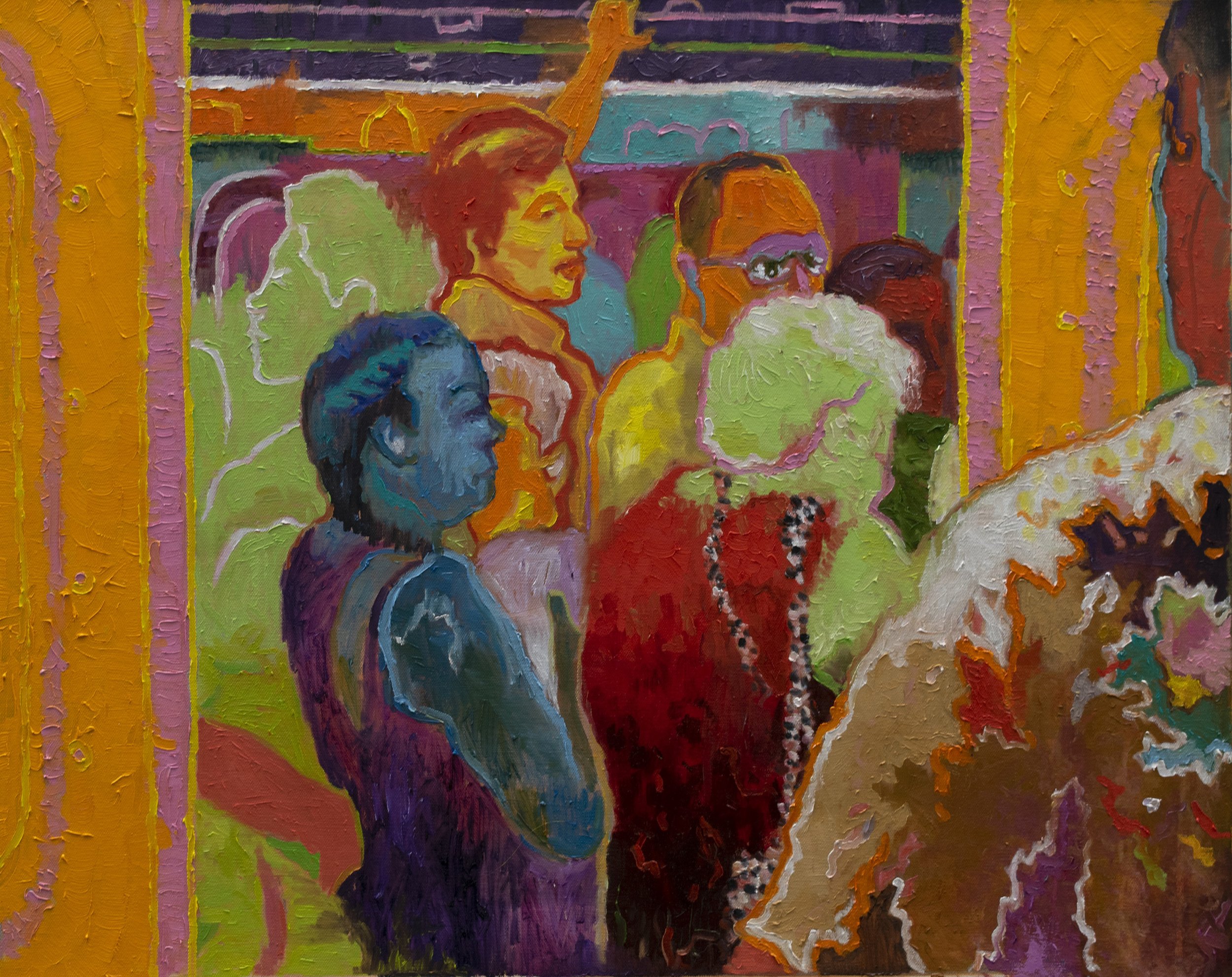 Entering the Cabaret, 24 x 30 inches oil on canvas, 2024