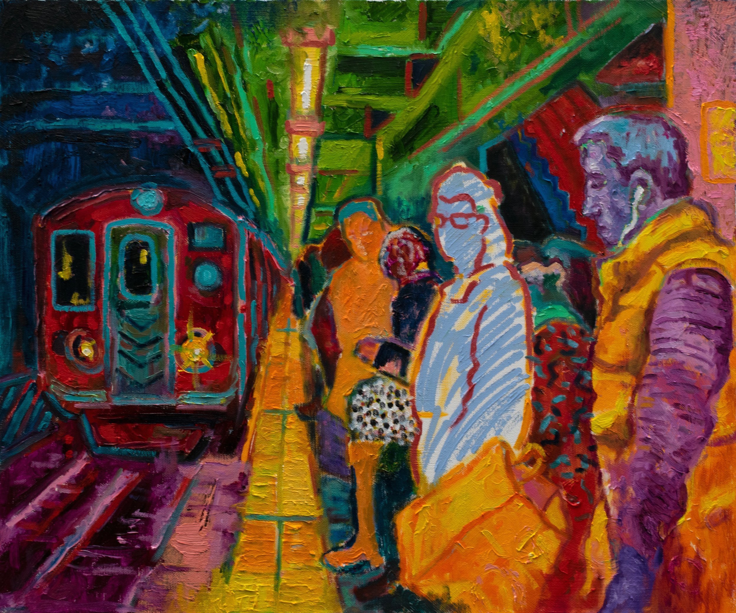 Waiting, oil on canvas, 20 x 24 inches, 2024