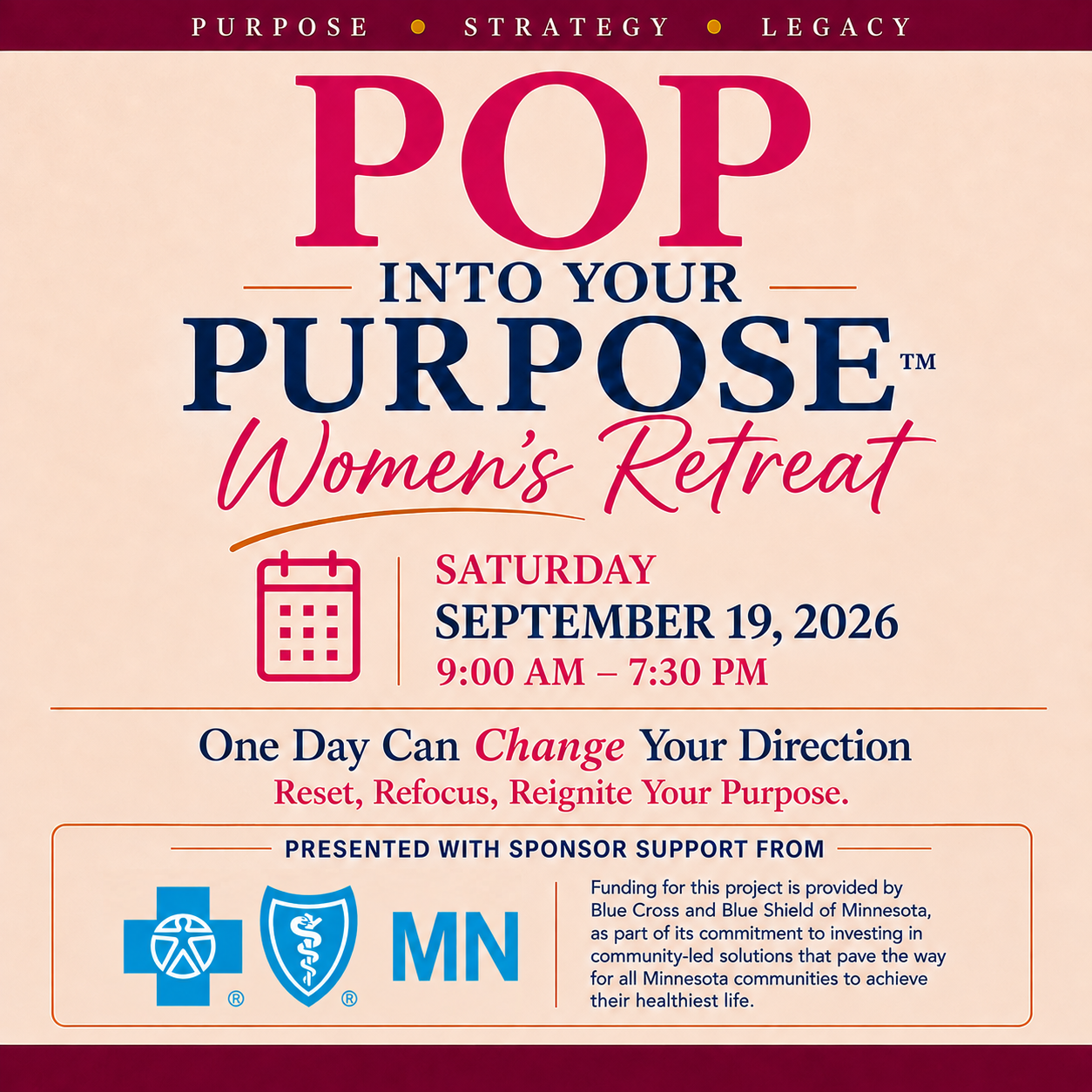 Pop Into Your Purpose  Women’s Retreat  