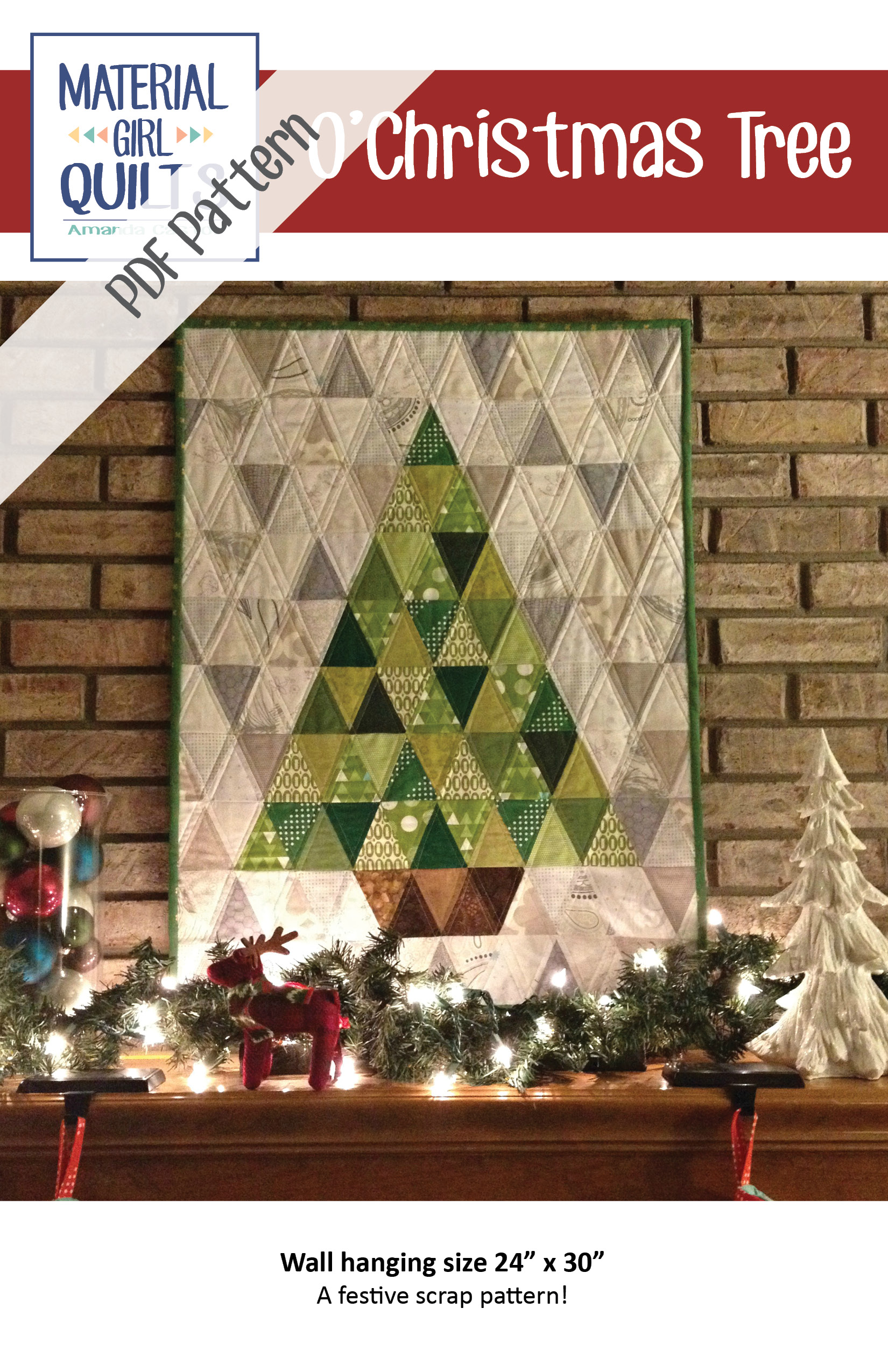 O christmas tree quilt pattern pdf material girl quilts