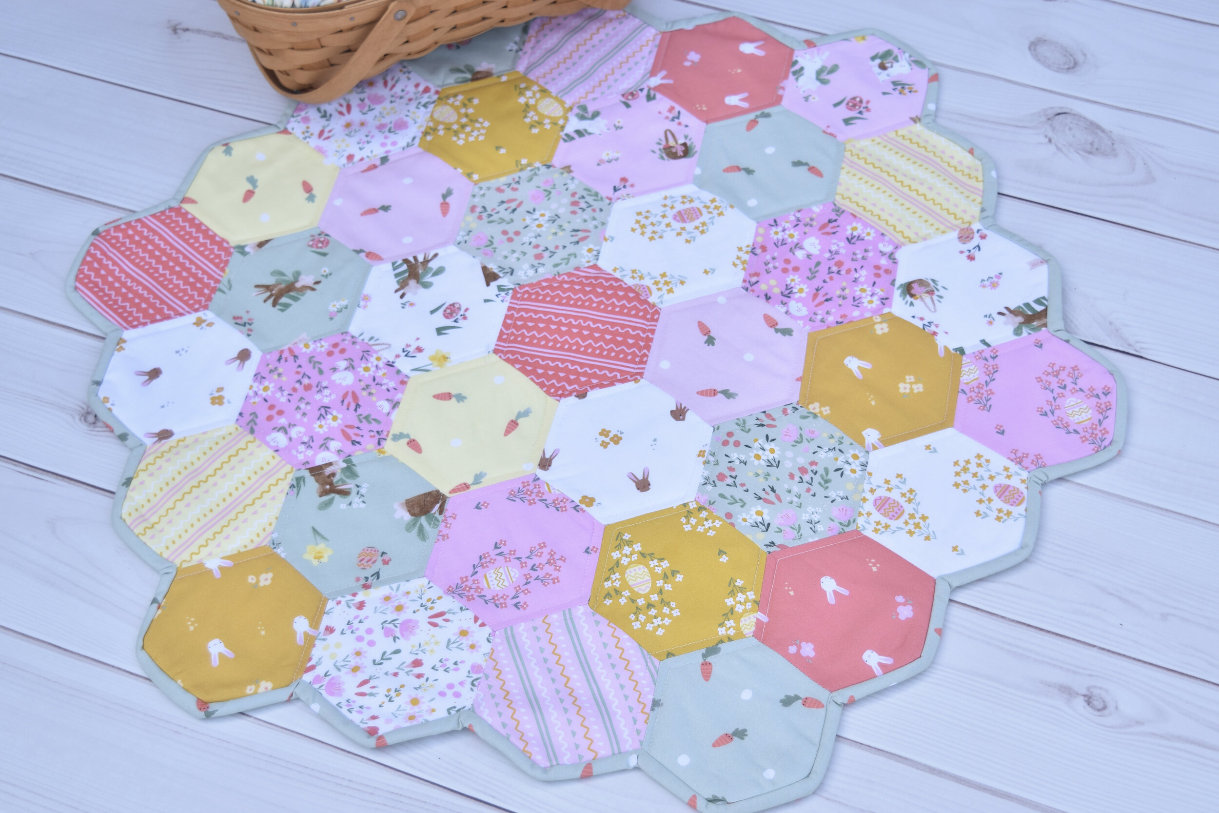 Charming Hexagon Table Topper Tutorial — Material Girl Quilts