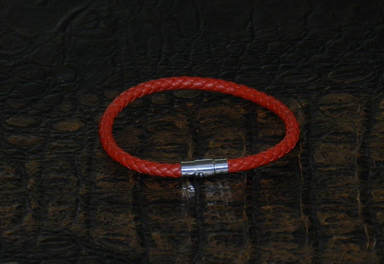 Unisex Bracelet made from Braided Leather with a Magnetic Stainless Steel Clasp.  Fits Wrist Size: 7” - 7.5”