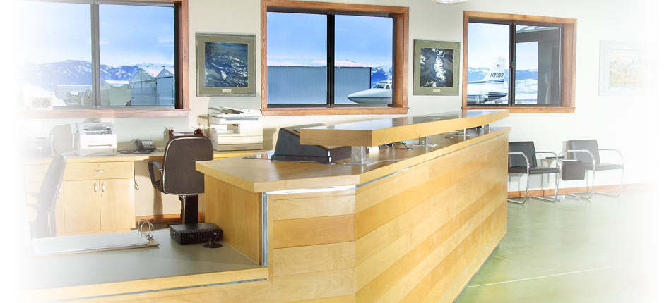 Concierge desk at Teton Aviation Center - Driggs FBO