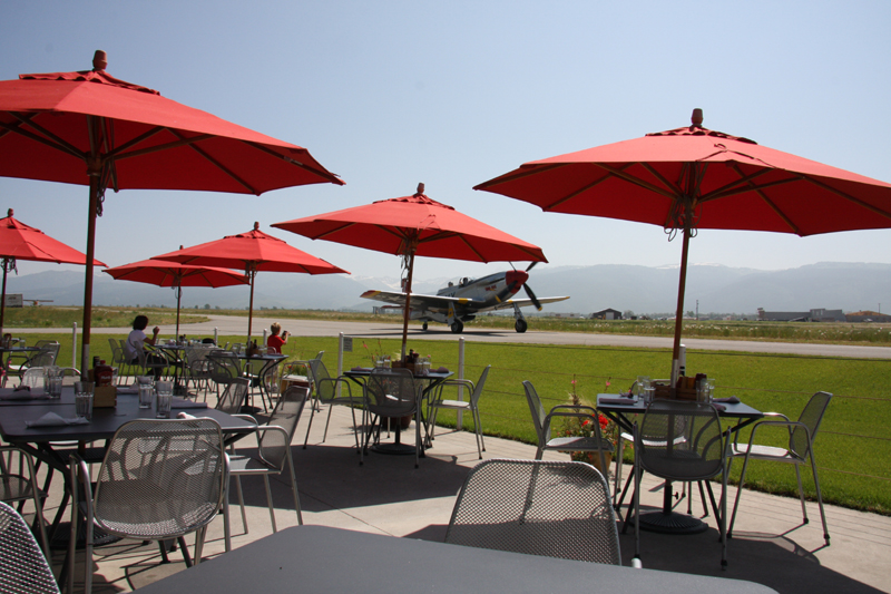 patio at warbirds cafe driggs airport fbo
