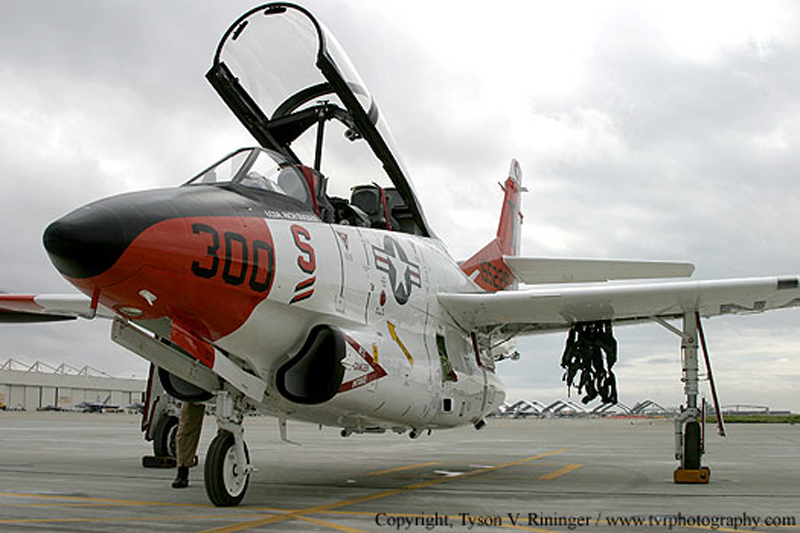 North American T-2 Buckeye cockpit open