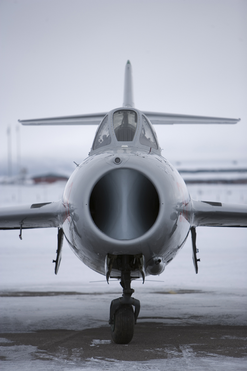 Mikoyan-Gurevich MiG-17 intake on runway