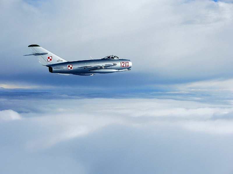 Mikoyan-Gurevich MiG-17 in clouds