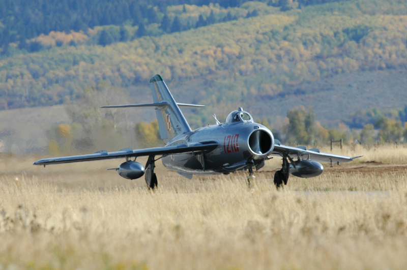 Mikoyan-Gurevich MiG-17 on runway in Driggs Idaho