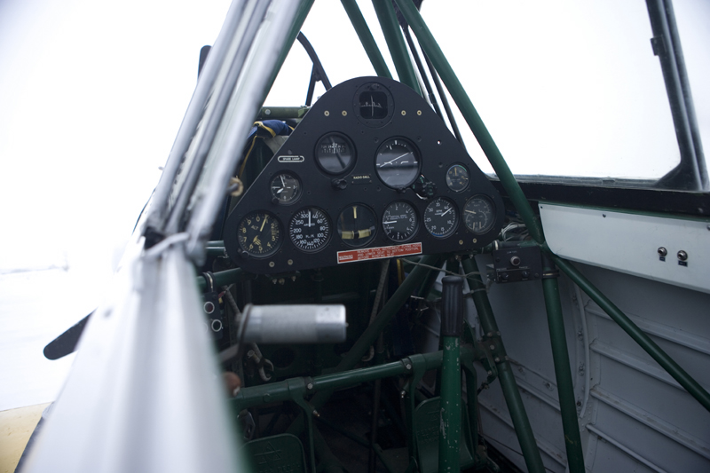  North American T-6 Texan SNJ cockpit with canopy open