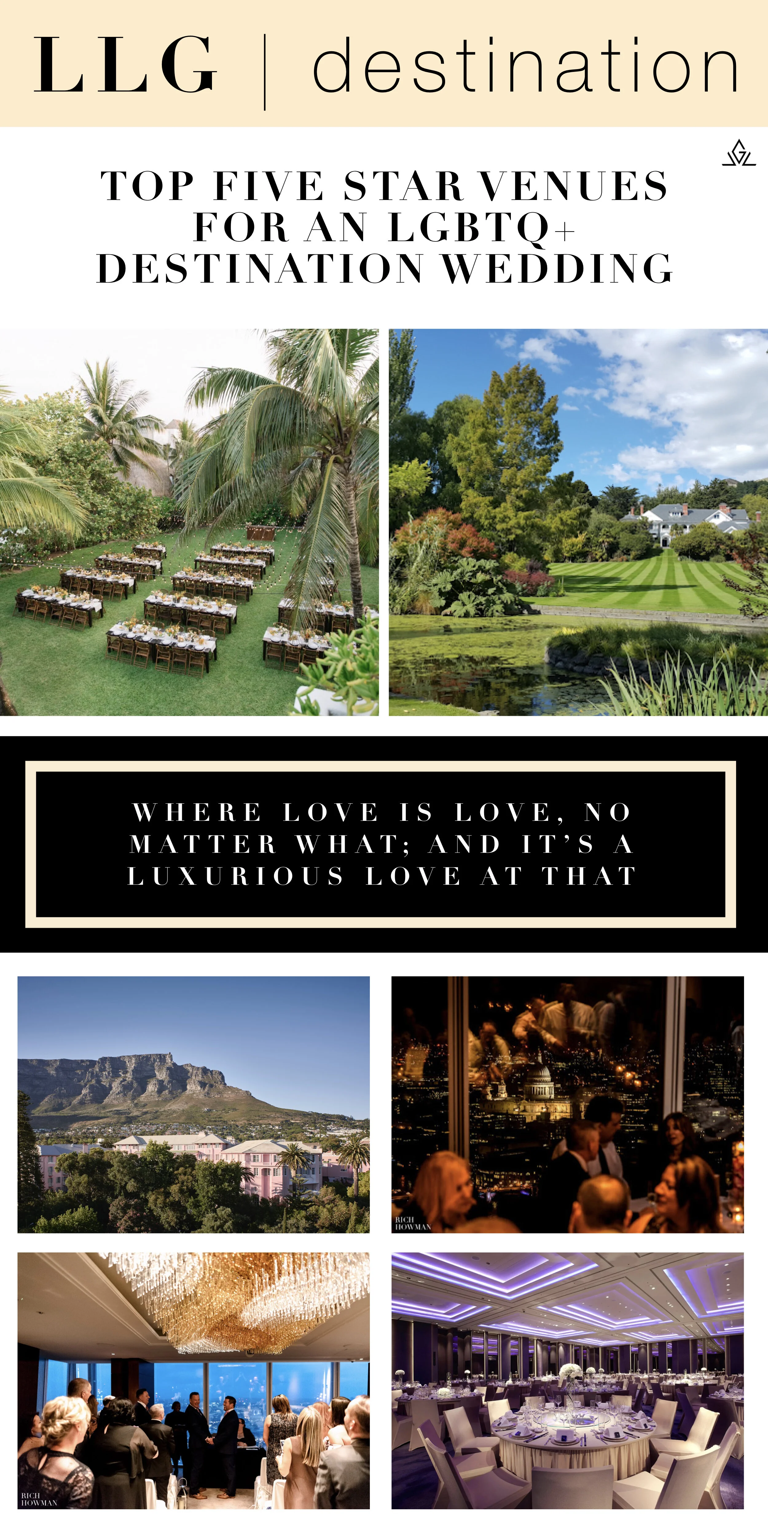 Top Five Star Venues For An Lgbtq Destination Wedding Llg Events Luxury Wedding Planning