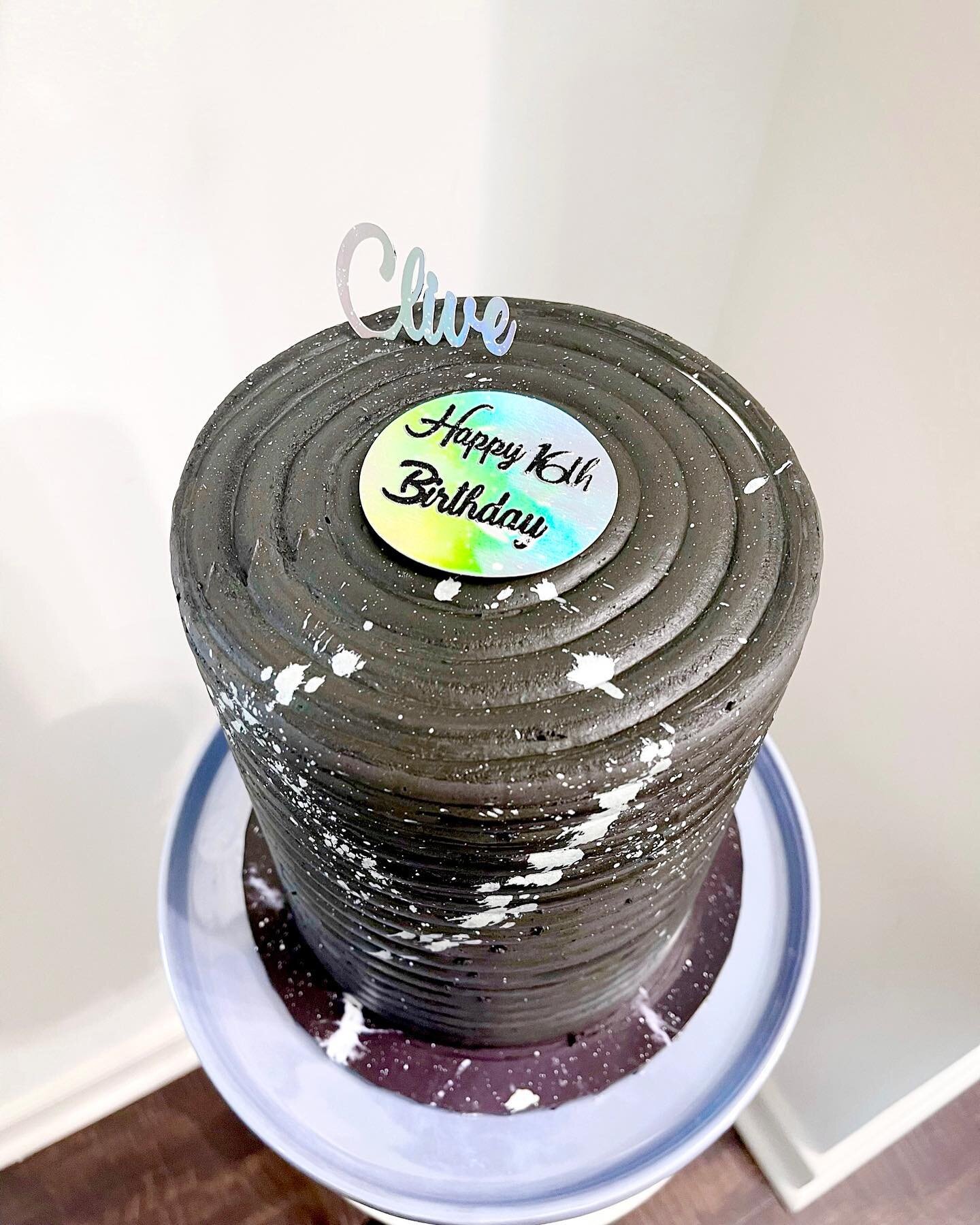 Stack of vinyl records or cake, you decide? 🤔