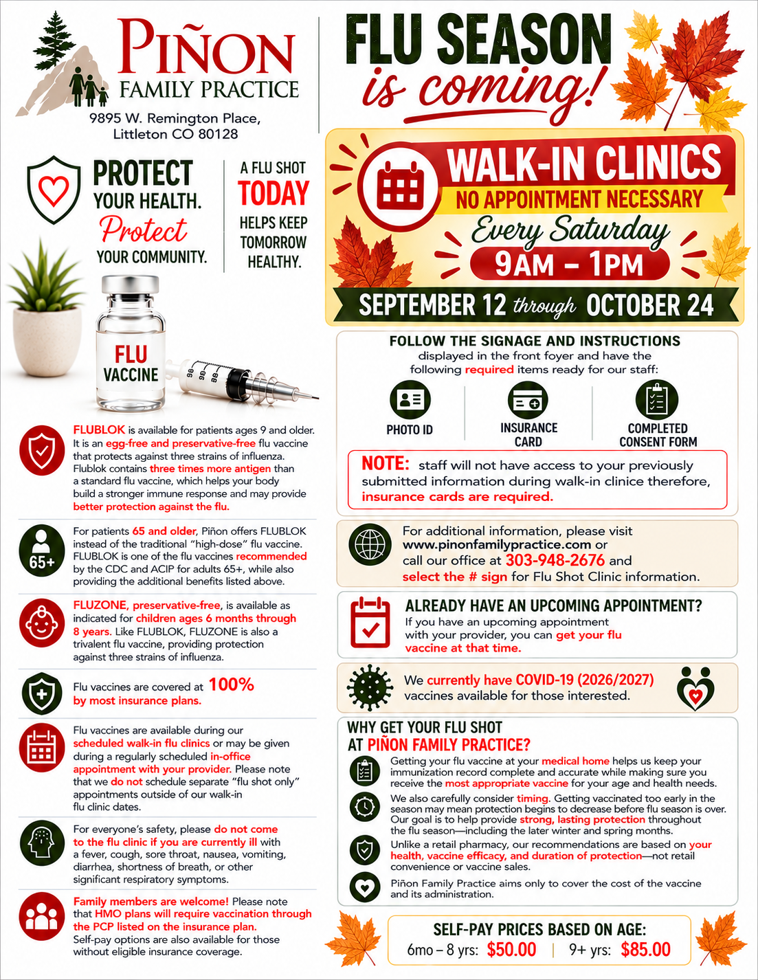 Walk-In FLU/COVID Shot Clinics