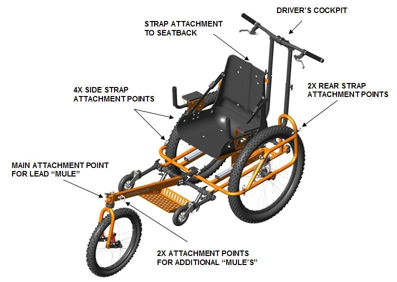Strap attachment points for the AdvenChair