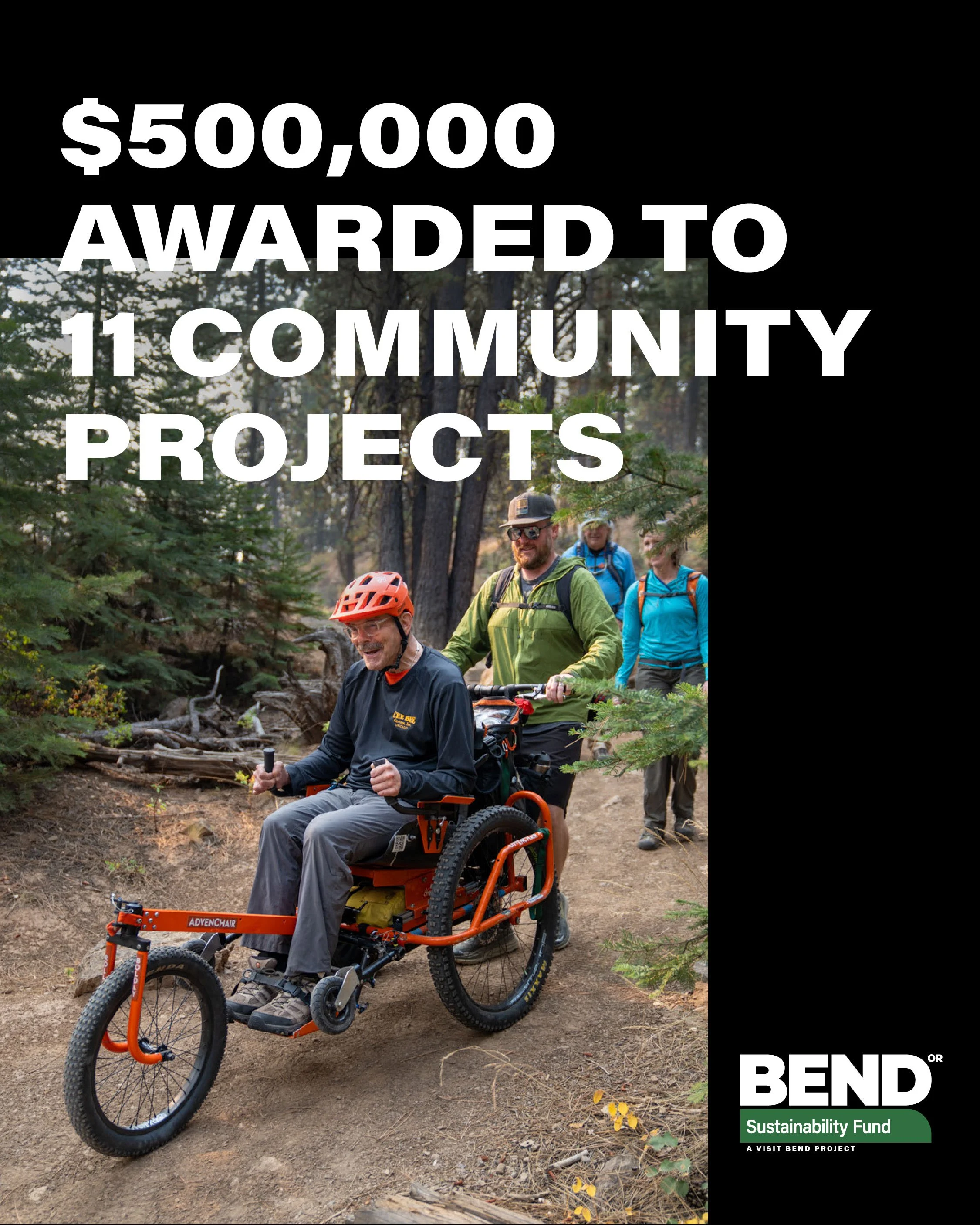 Powered by Tourism: Visit Bend Grants $500,000 to 11 Impactful Community Projects, including The Onward Project for AdvenChairs