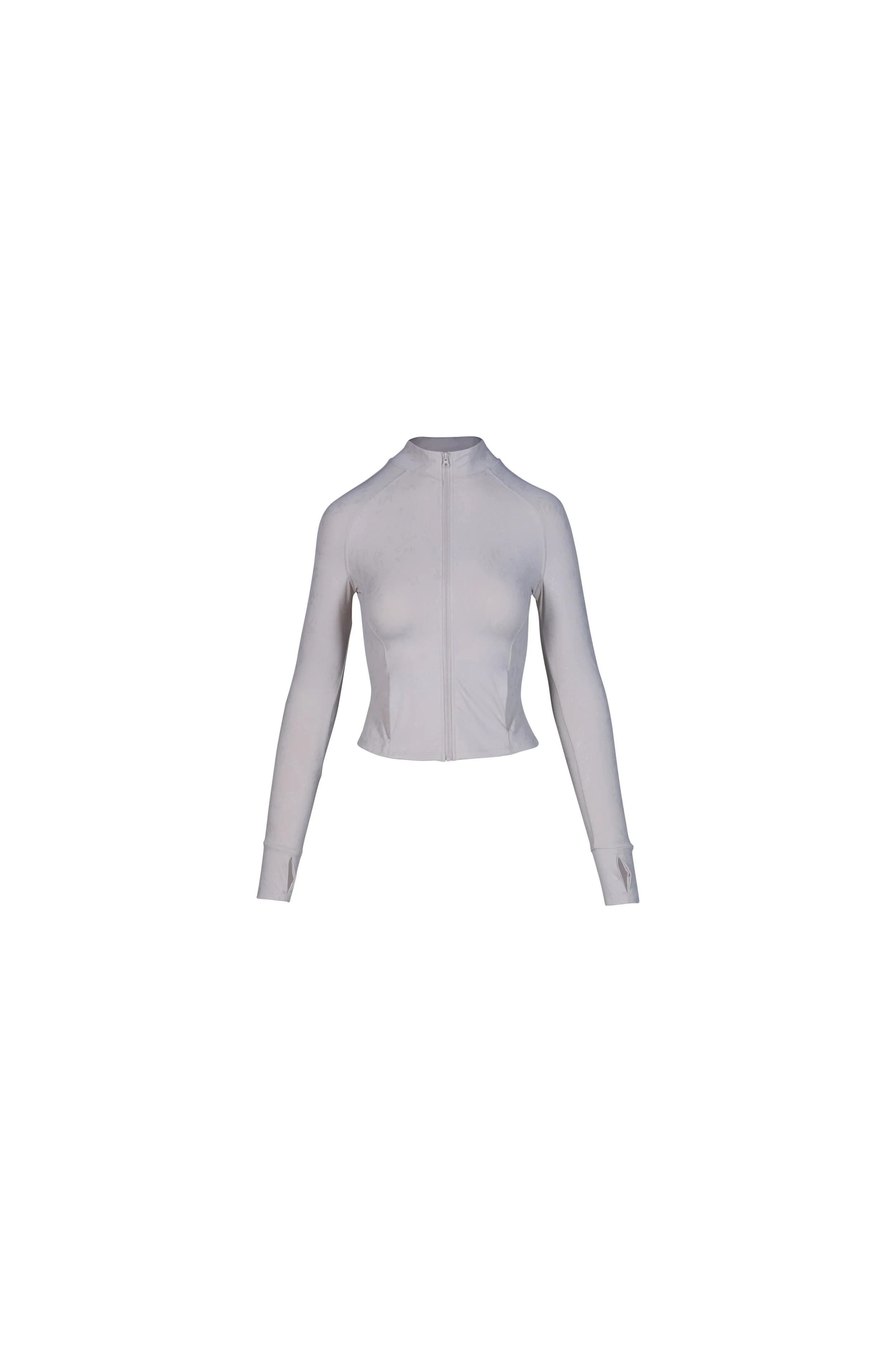 Ghost Mannequin Photography Women's Activewear Apparel Zip Jacket Grey Front