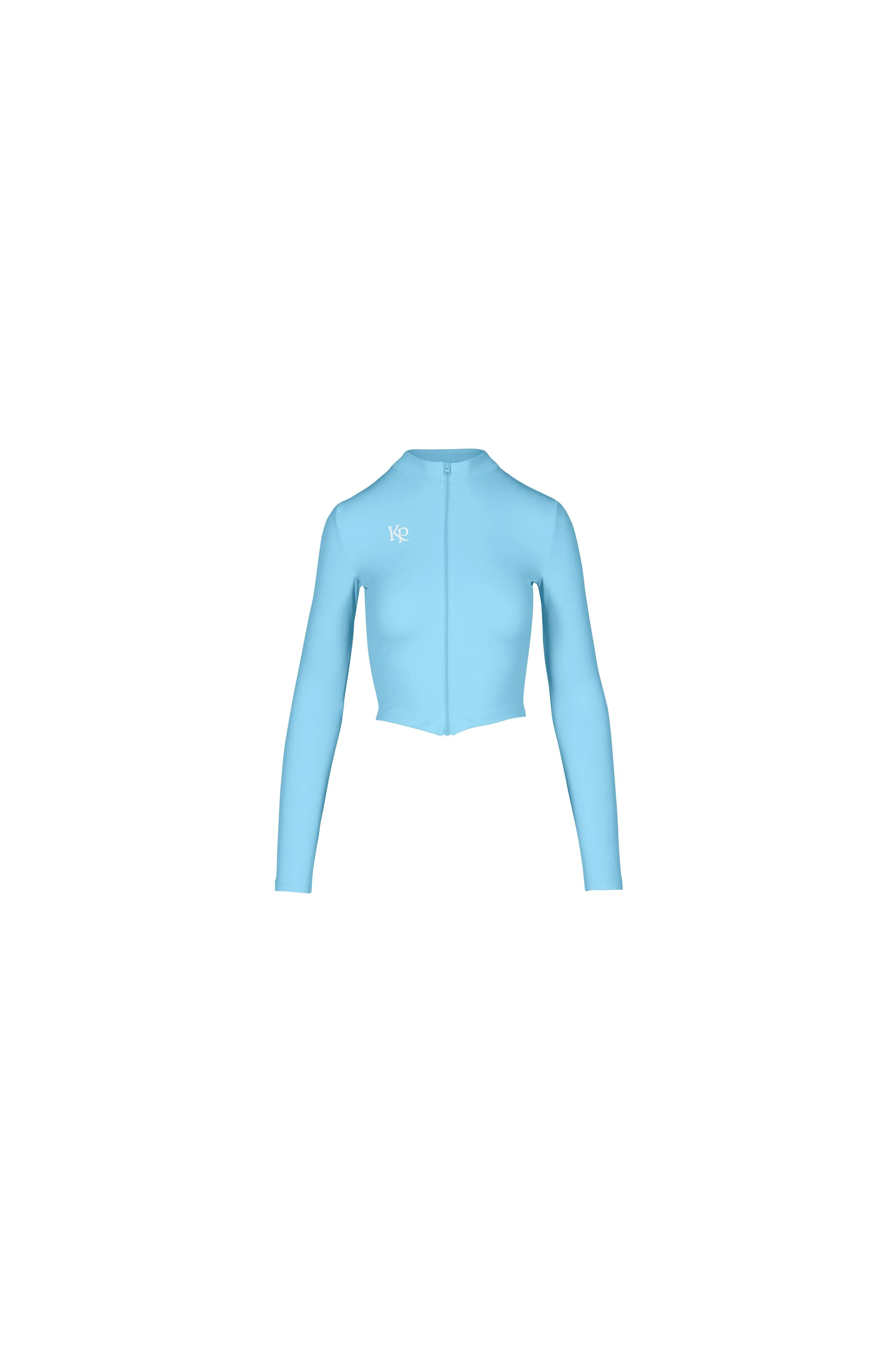 Ghost Mannequin Photography Women's Activewear Apparel Zip Jacket Blue Front