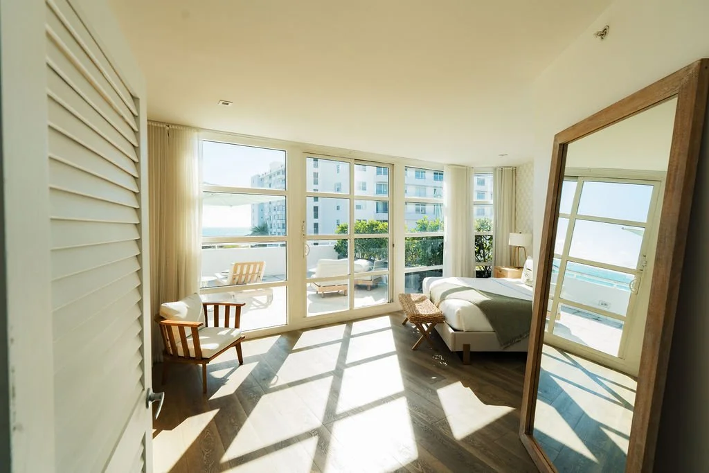 Bright guest room interior at Bentley Hotel South Beach