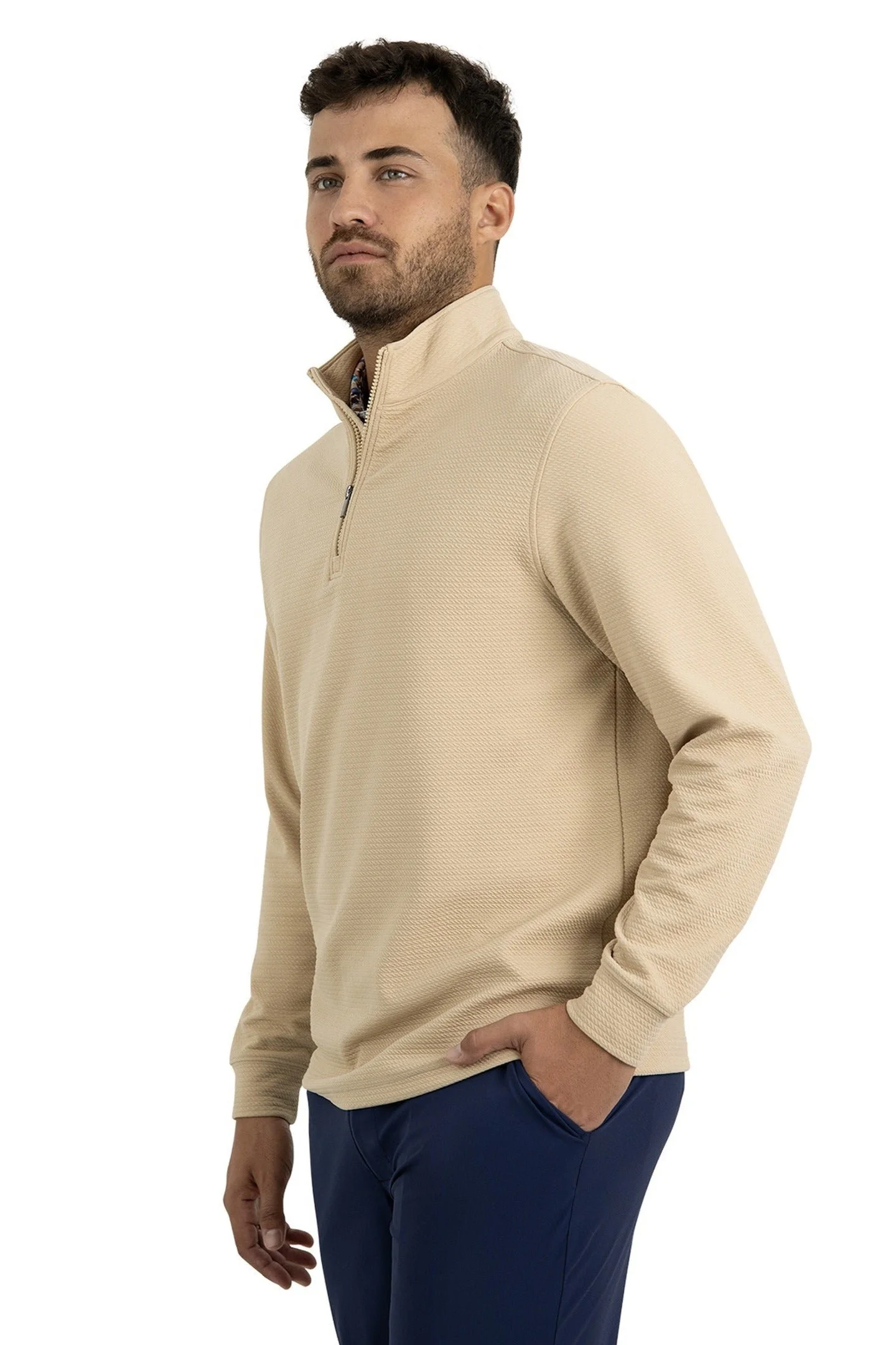 messy teddy e-commerce model mens quarter zip.jpg
