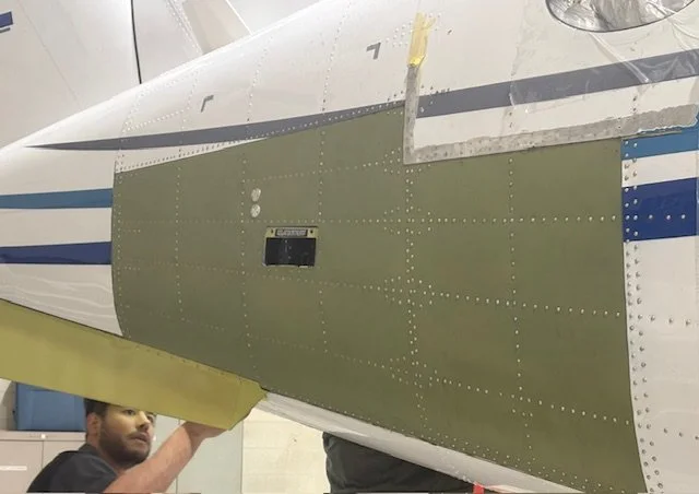 Business jet structural and sheet metal repair by Haggan Aviation technicians