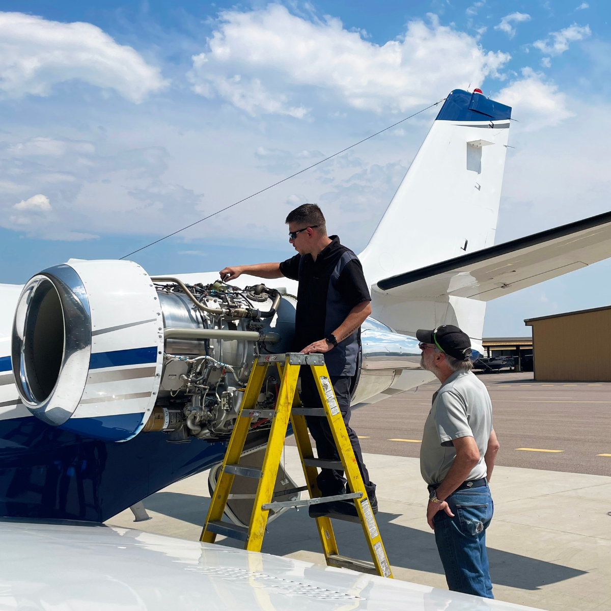 Aviation maintenance technician at work