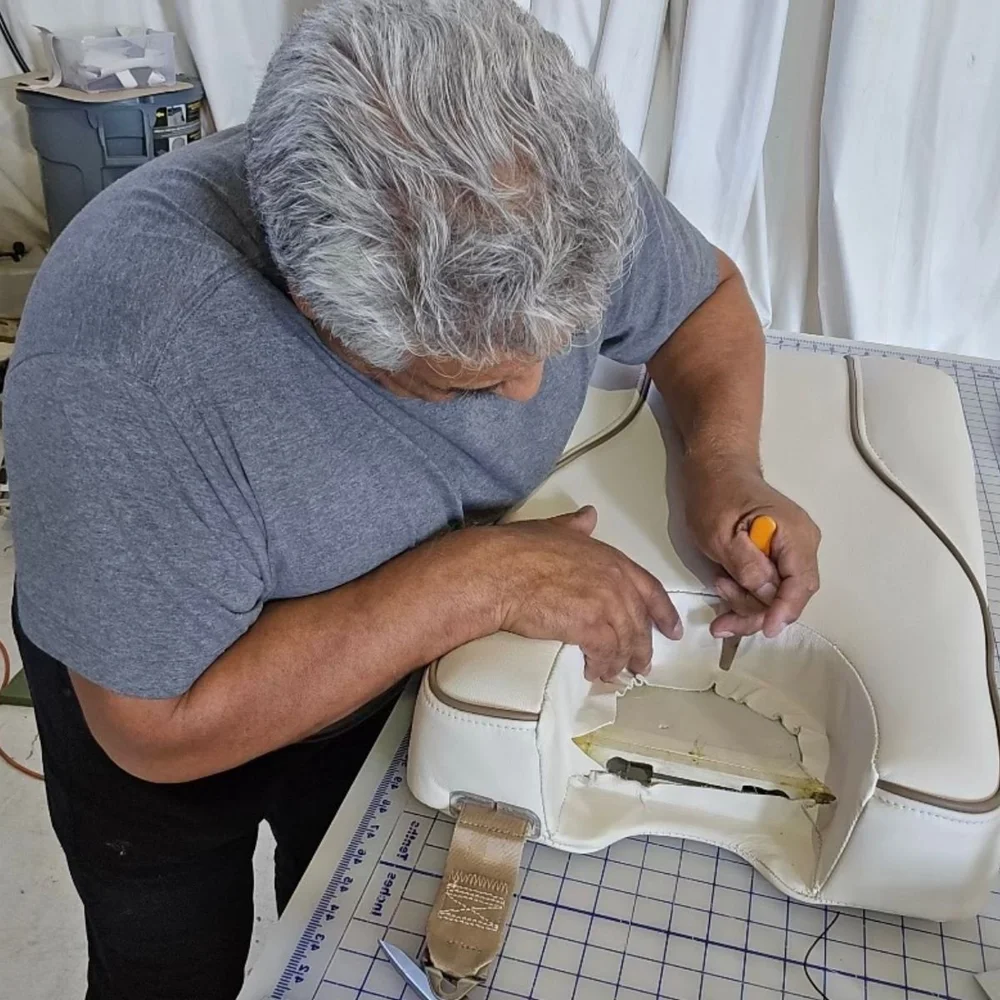 In-house sewing of aircraft interior soft goods at Haggan Aviation
