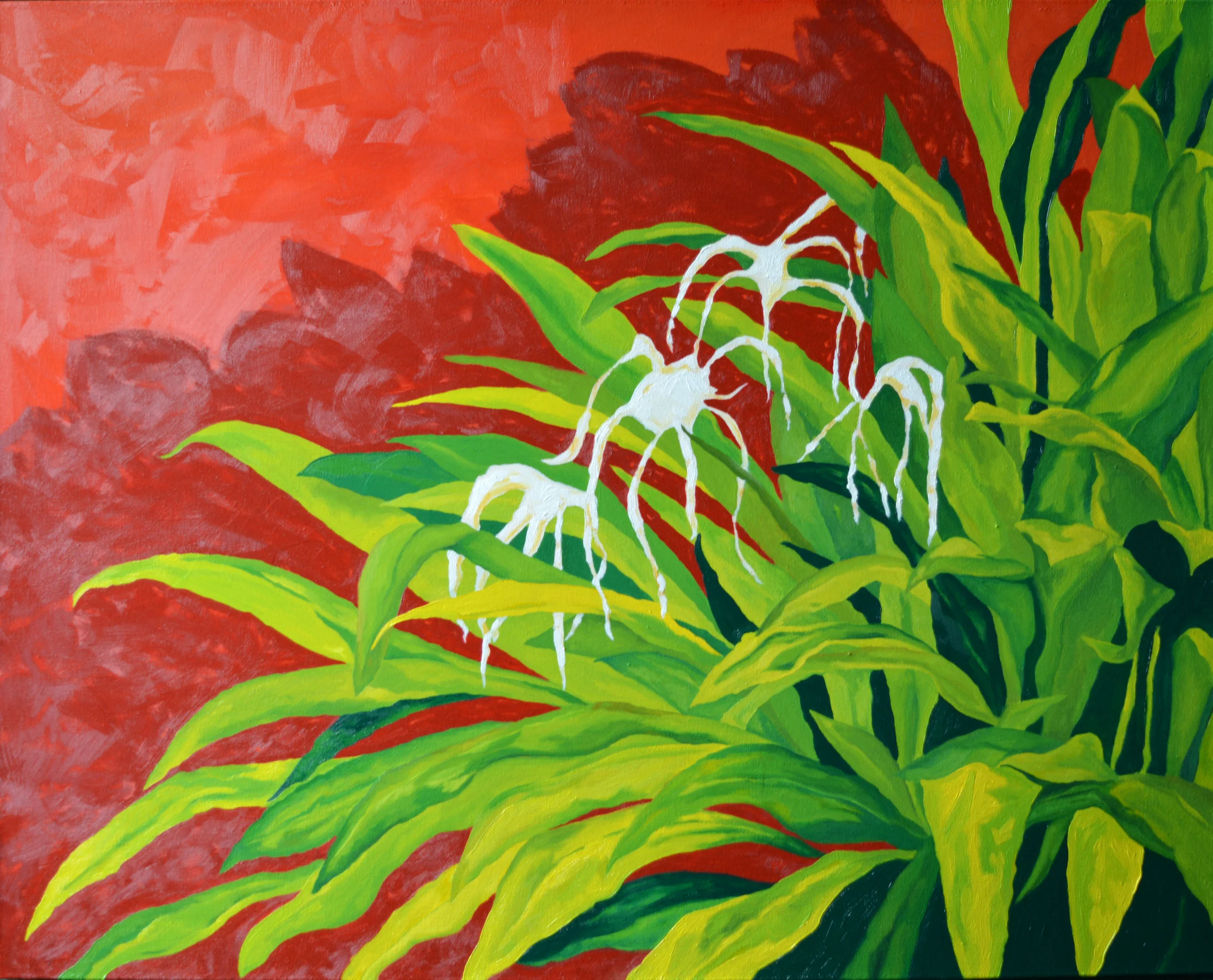 Ghost Flora 32 x 40in, oil and acrylic on canvas, 2019