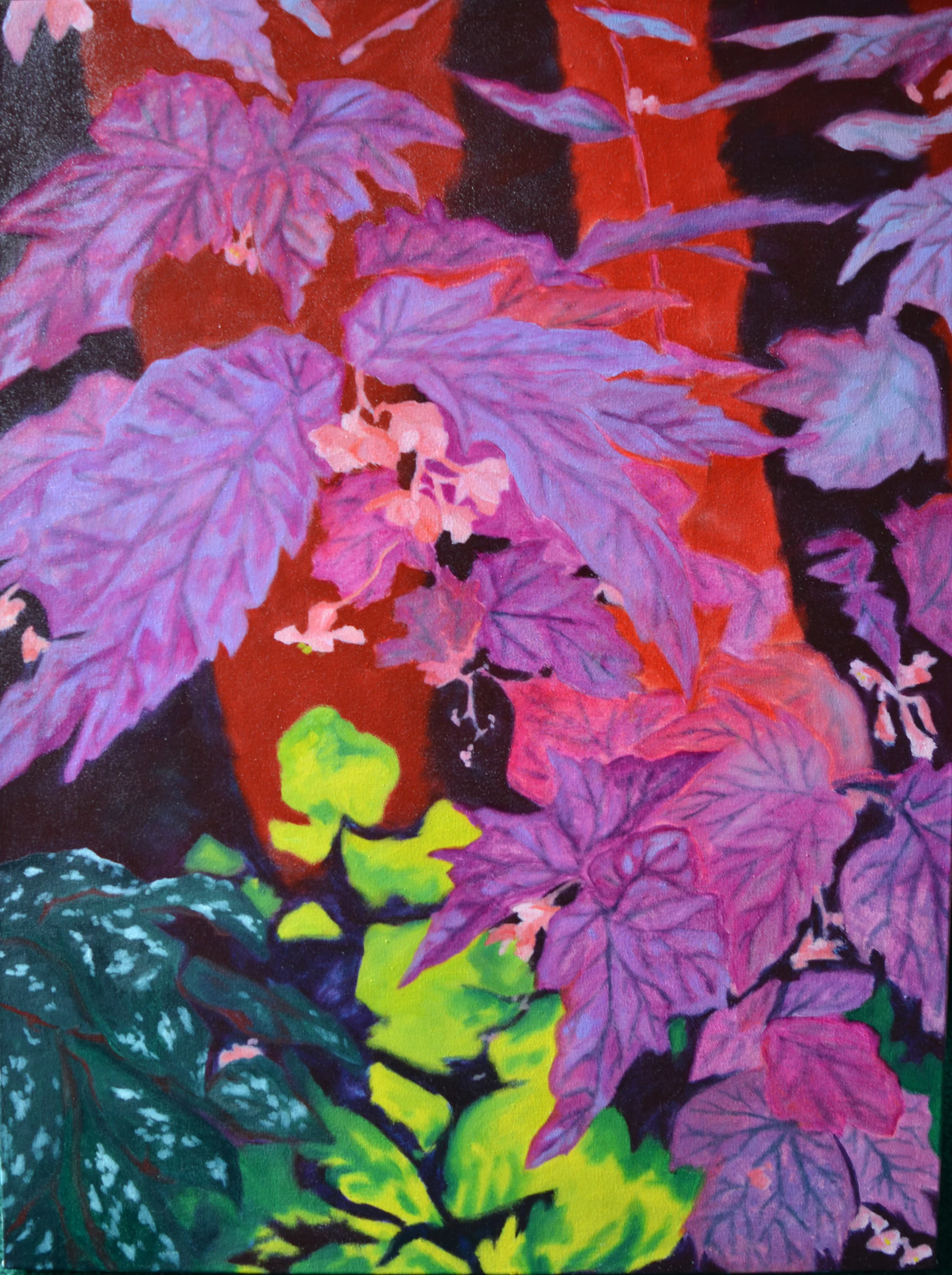 Cane Begonia 32 x 24in, oil and acrylic on canvas, 2019