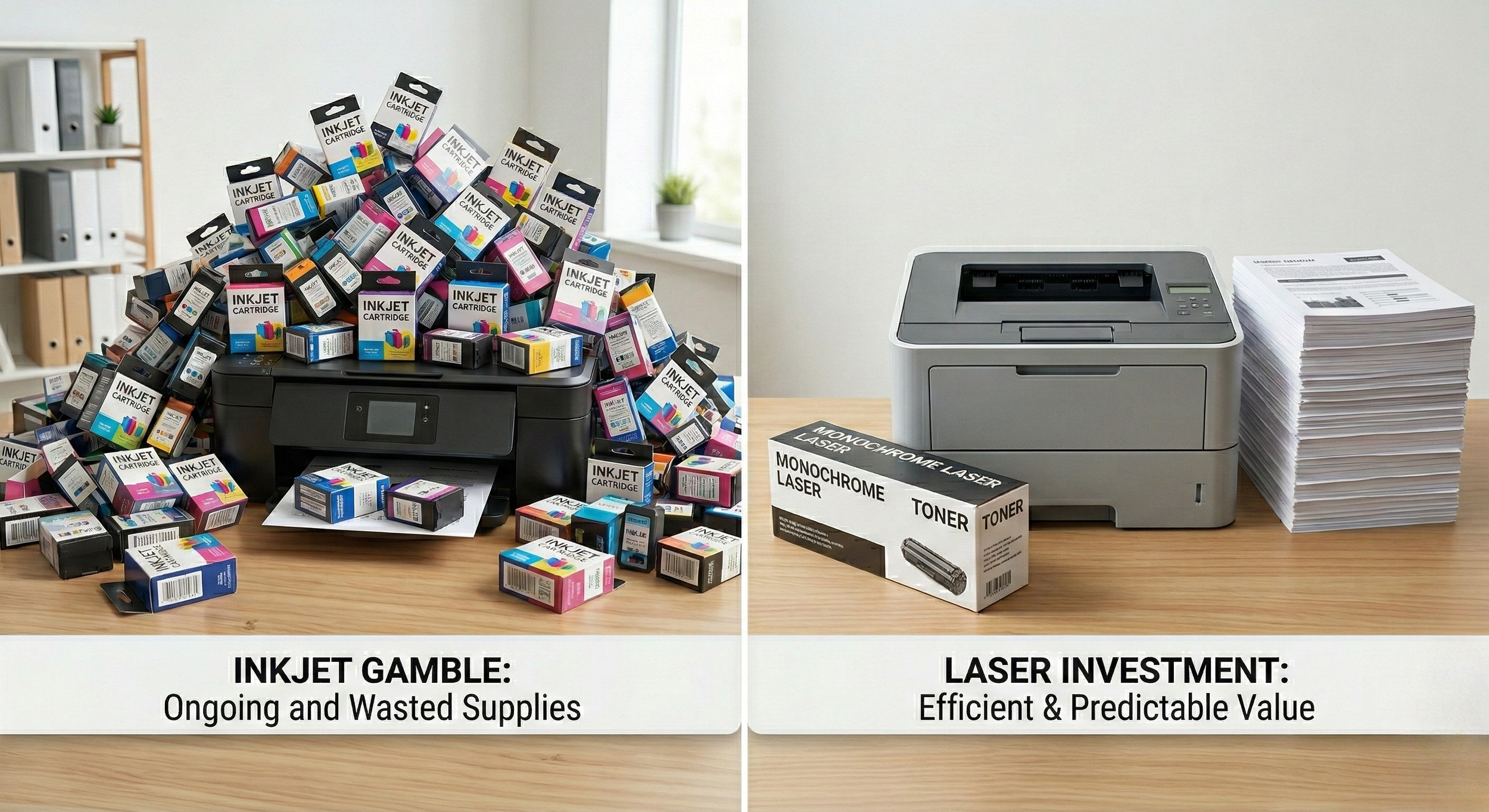 Inkjet vs. Laser: The Real Cost of Ownership for Low-Volume Printing