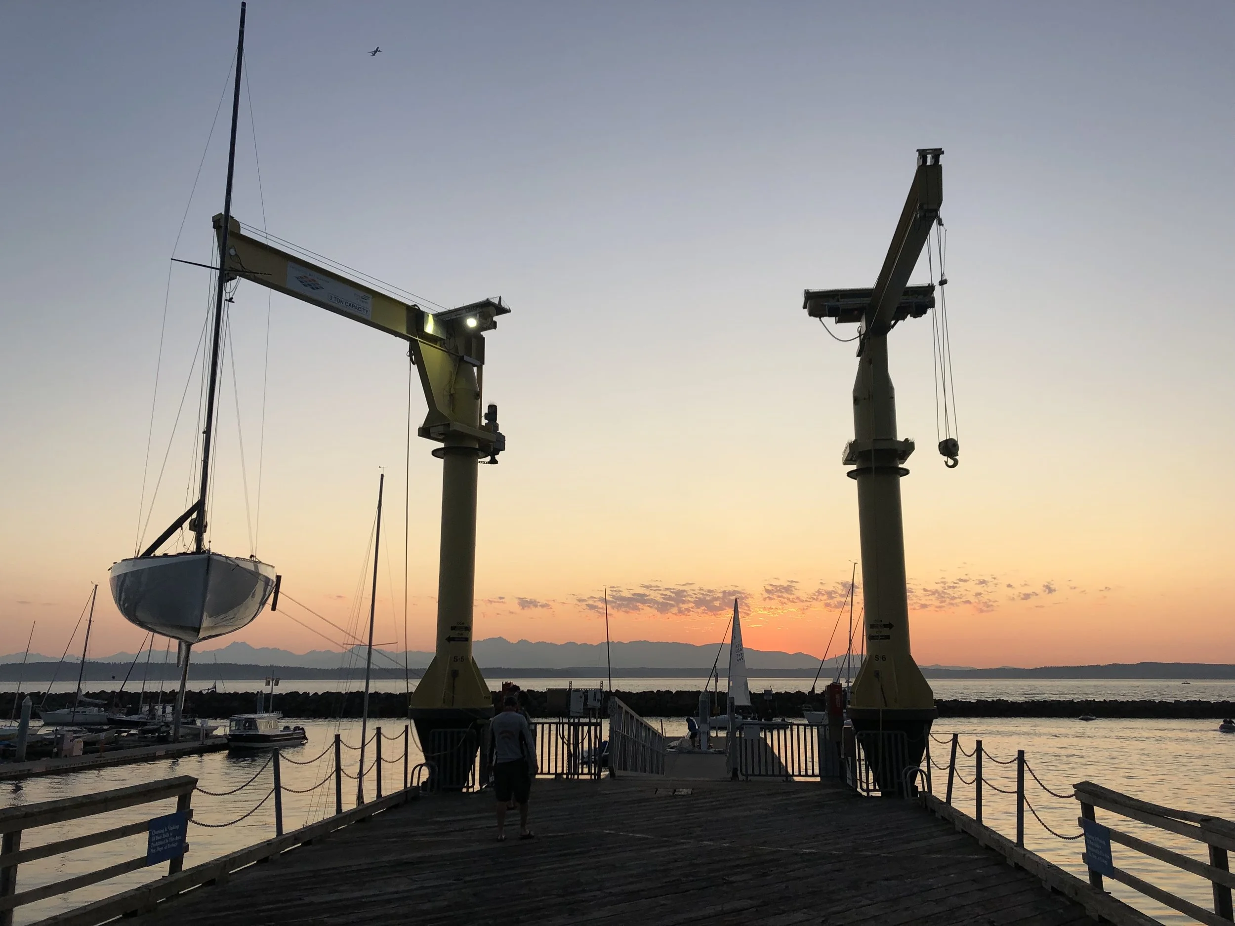 Warm summer evening sailing among the Olympics