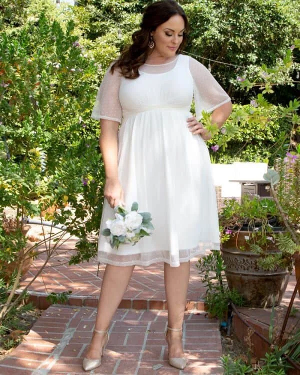 bridal shower dress plus size Bridesmaid Dresses Plus Size What Does Bride Wear To Bridal Shower  Demetrios Curvy Wedding Dresses  Brides