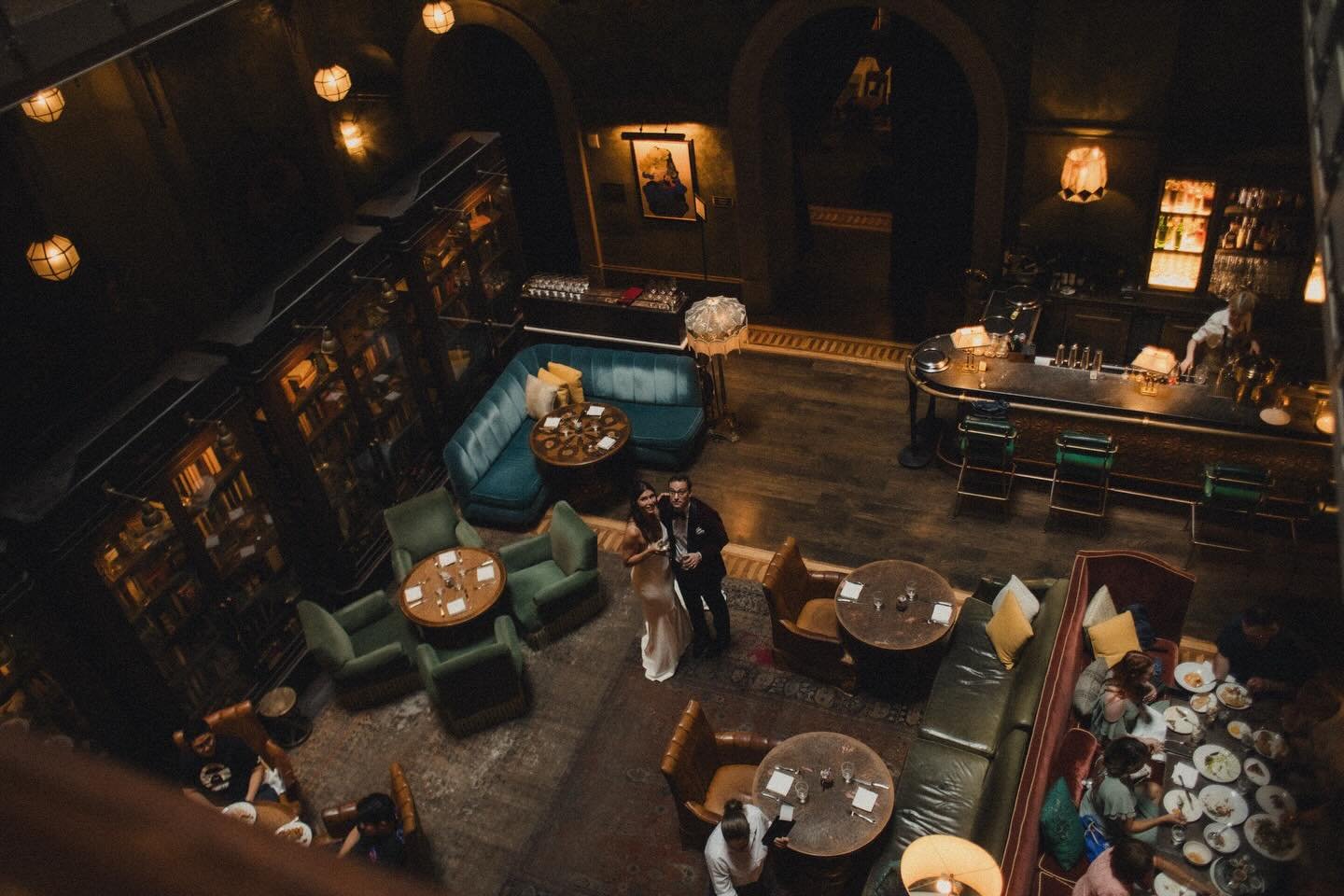 wedding snap of couples from top floor 

#nycweddingphotographer #nycelopementphotographer #citybride