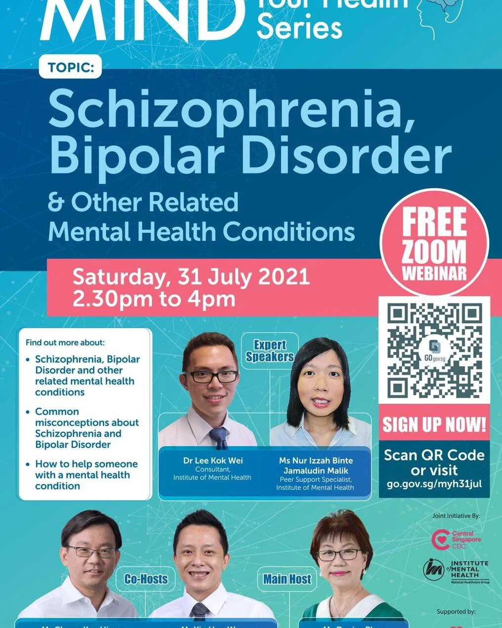 Mind Your Health Webinar: Schizophrenia, Bipolar Disorder and other Mental Health Conditions. 