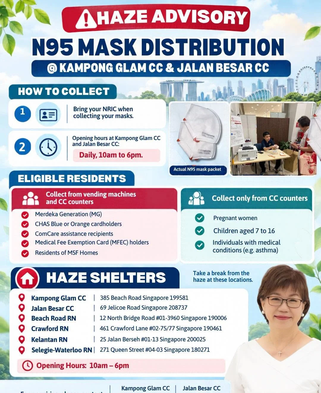 Haze Advisory: N95 Mask Distribution @ Kampong Glam CC/ Jalan Besar CC