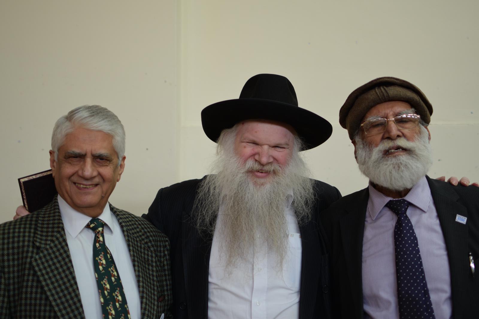 Rabbi Herschel Gluck with Bashir Chaudhry, chairman of the mosque which held the event.