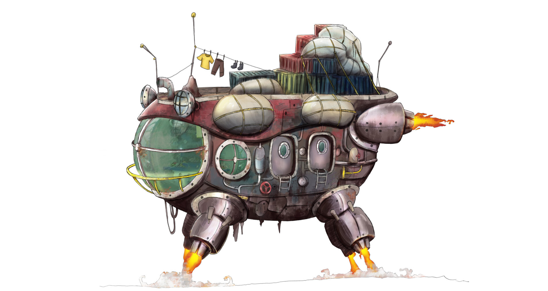  Spaceship concept by Iskander Mos, colored by Mo Lie. 