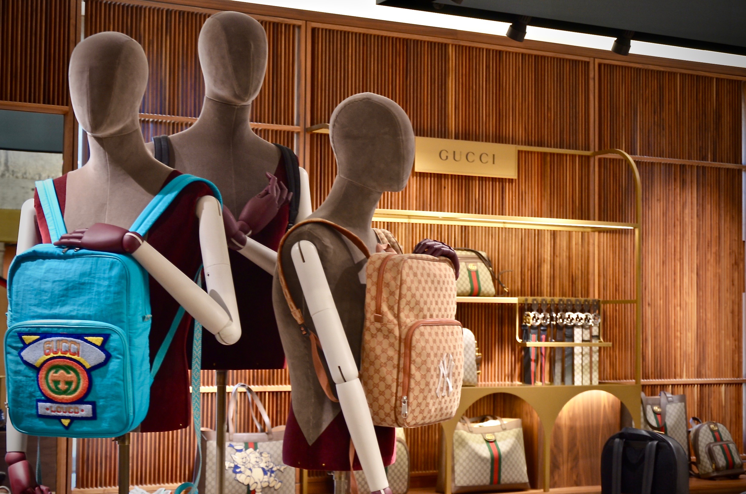 Mannequins showing accessories in a Gucci store, one of the brightest examples of Successful luxury branding and marketing in recent years. Successful with capital “S”, they did (and keep doing) a hell of a job. Photo Credit: @LucaMontini