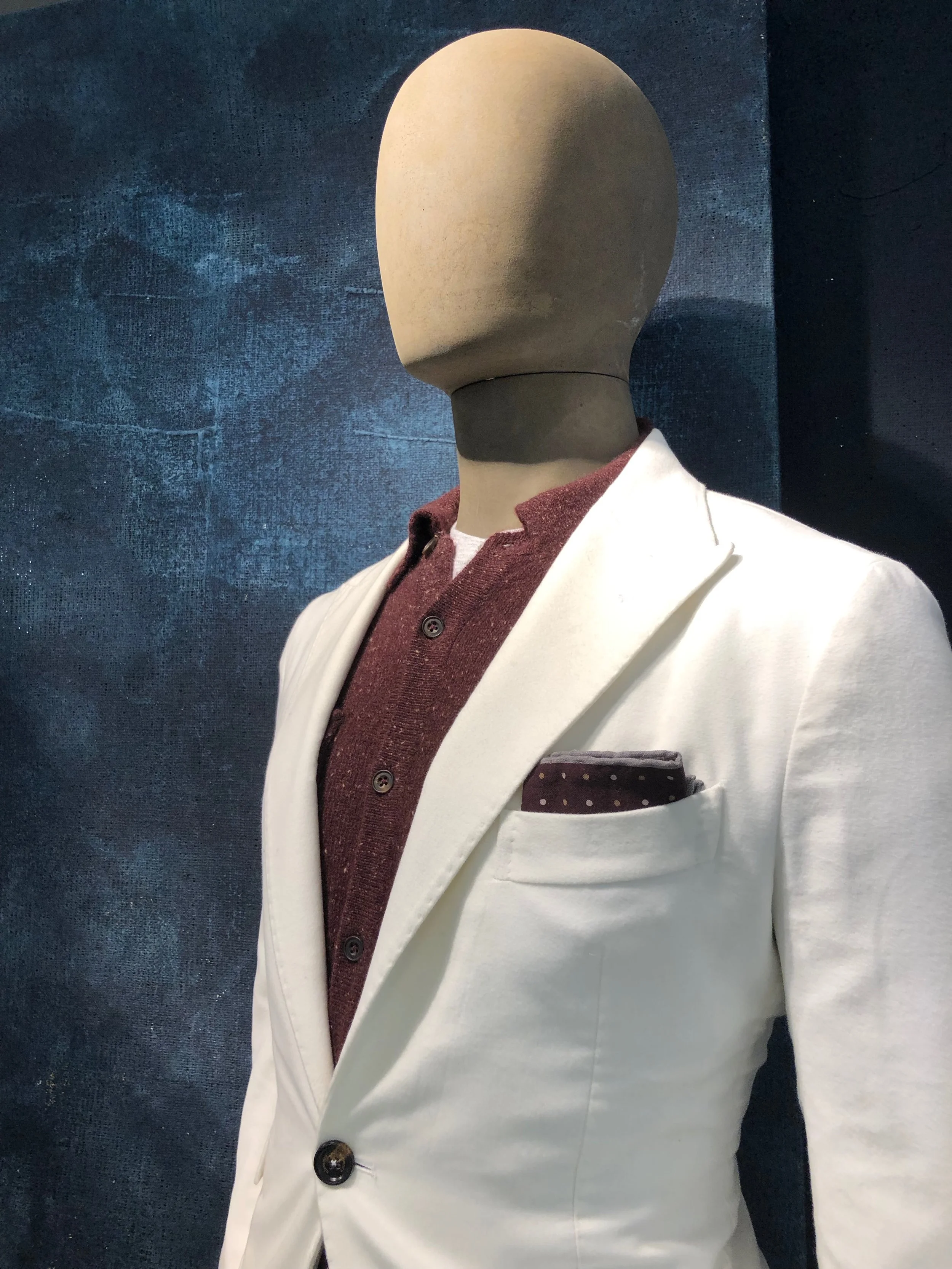 White and burgundy look from FW19 collection, hell yes. Photo credit: @LucaMontini