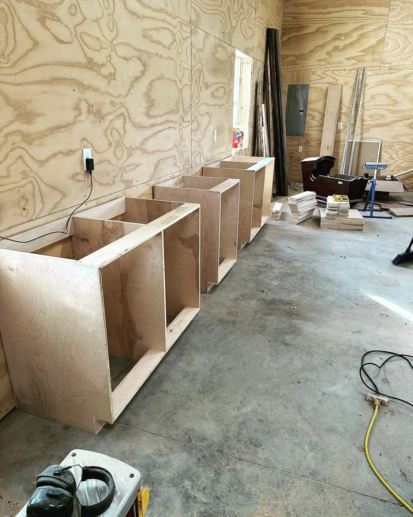 Finally building some cabinetry/miter saw station for my shop! It only took me 4 years! #mitersawstation #cabinetry #woodworking #diy