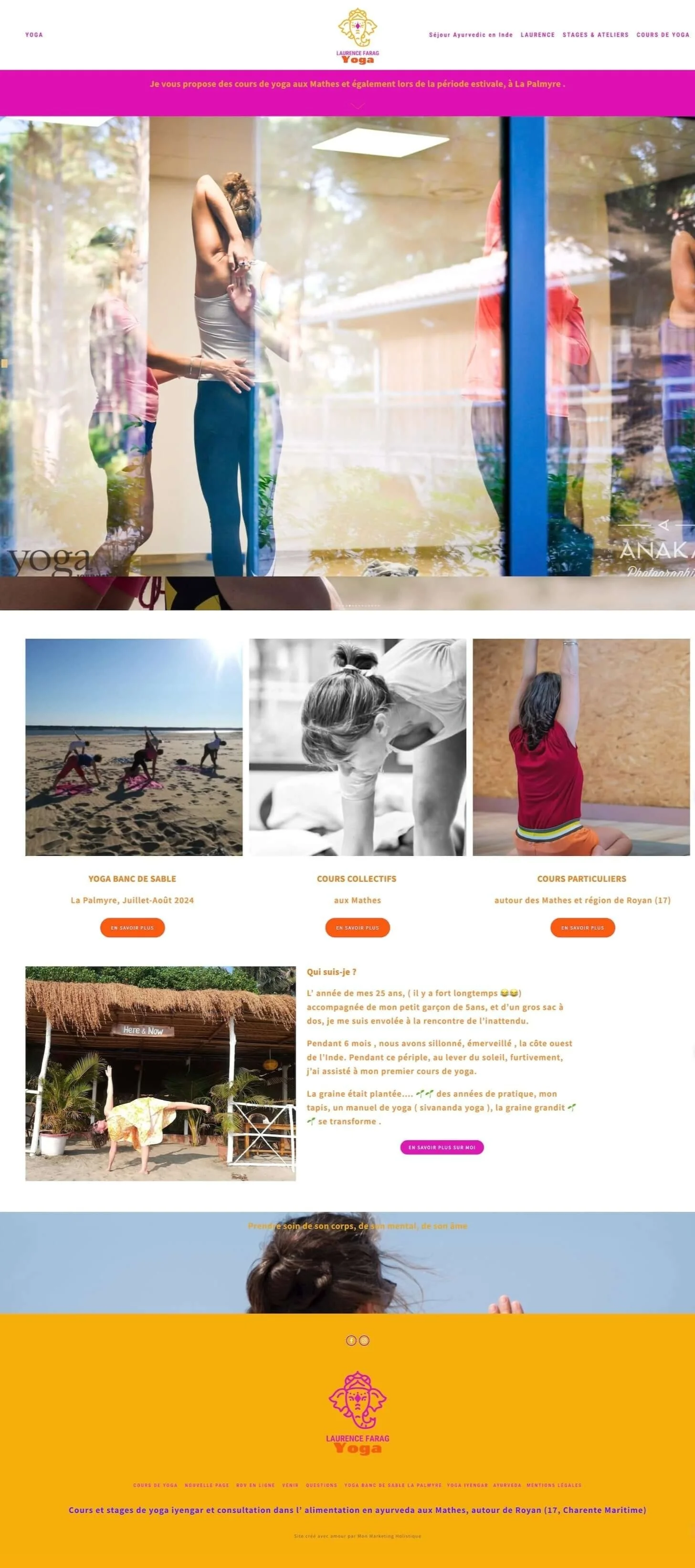 Laurence Farag, prof de yoga