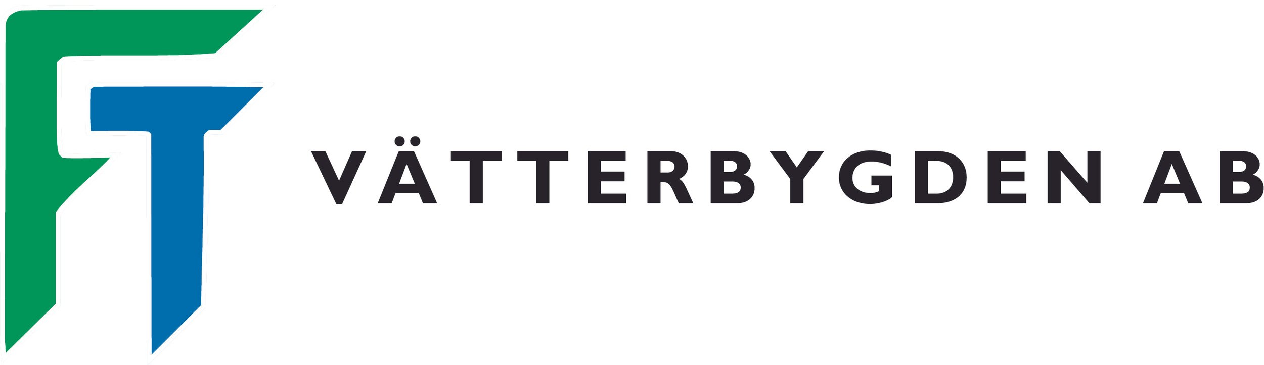 Företagslogga för FT Vätterbygden i gröt och blått