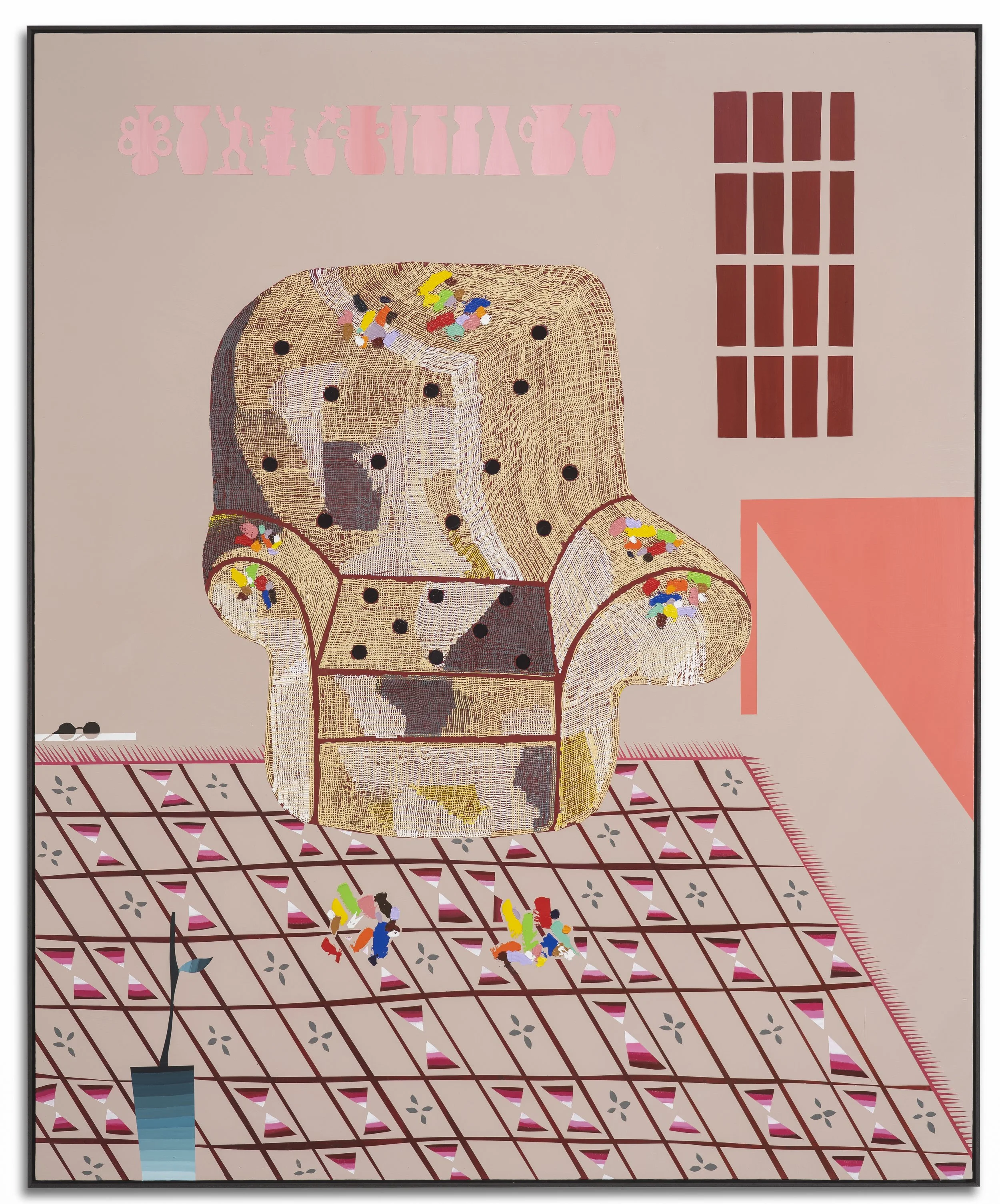 Never odd or Even , 2018. Acrylic on wood panel, framed. 205cm x 165cm.