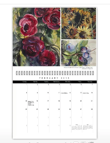 2015 Angela Fehr Watercolour Calendar