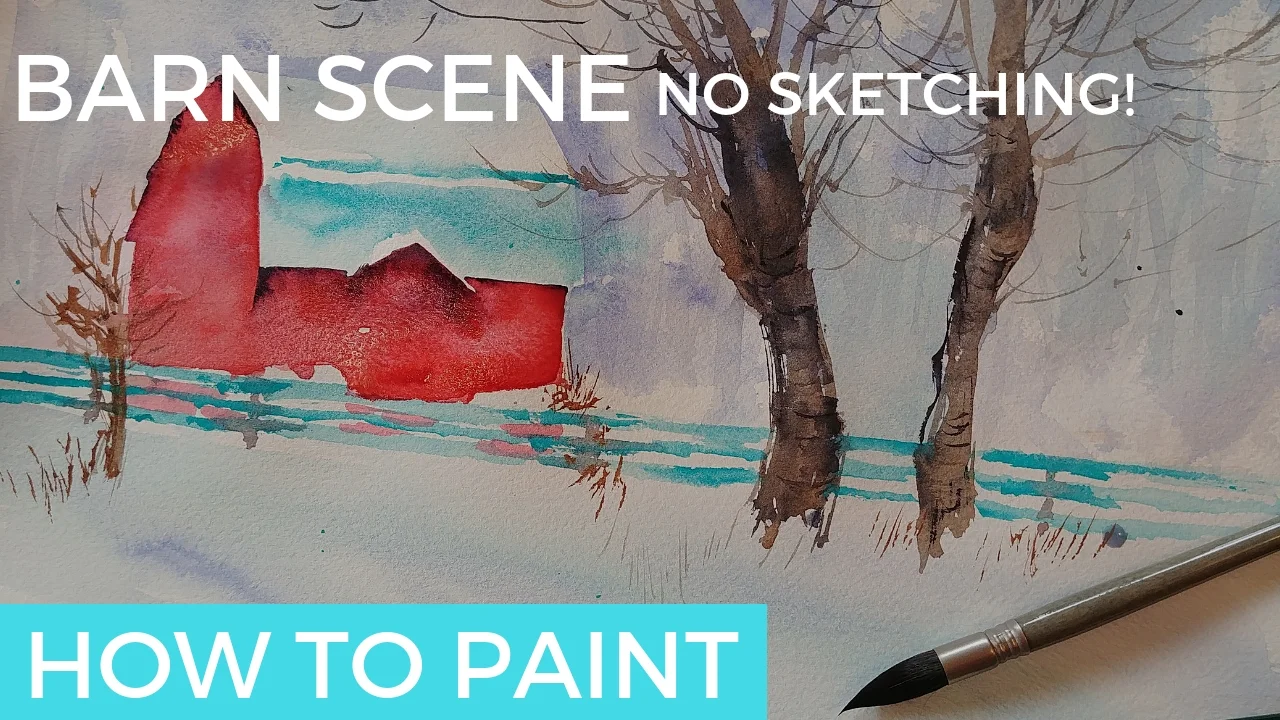 Watercolor Lesson: Paint a Winter Barn