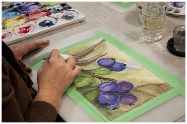 Student Works of Art: Berries in Watercolor