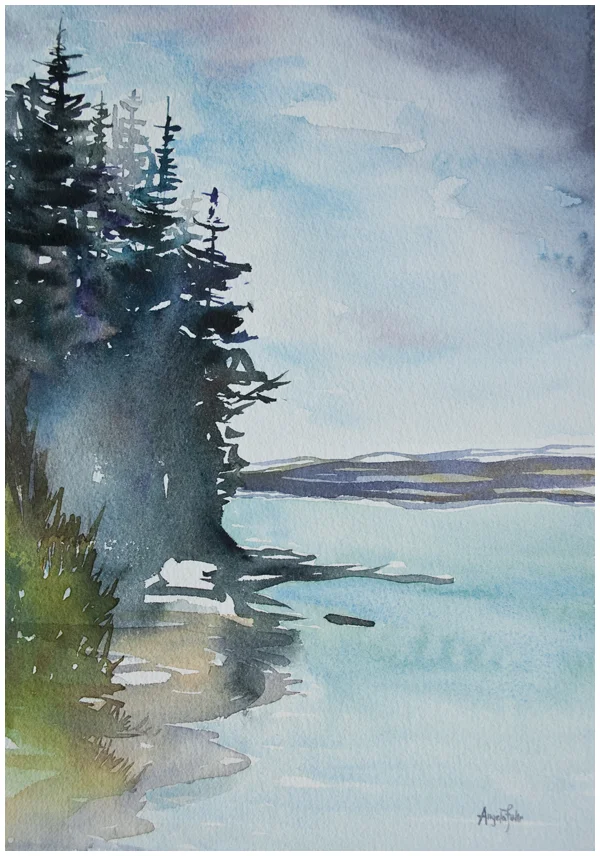 Peace River Corner watercolor painting