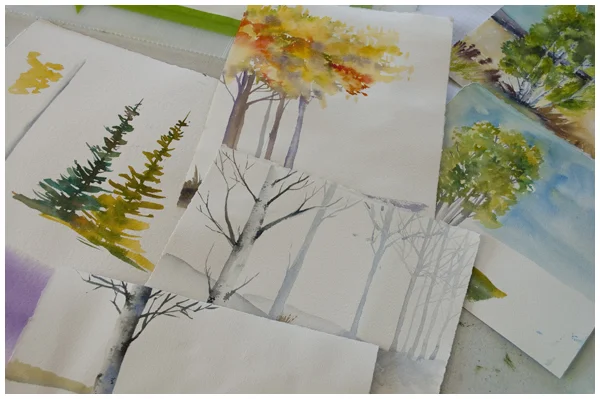 How to Paint Trees in Watercolor: The Secret Formula (or not).