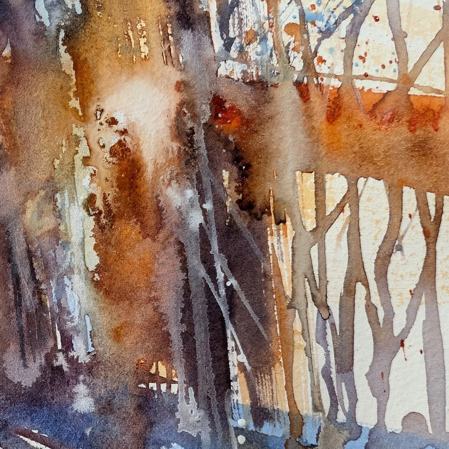 I'm prioritizing rest for the rest of the year. What does that look like? Daily forest walks are first on the prescription. 
Doesn't this little painting detail capture the light in the trees?